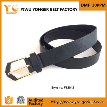 Black Simple Girls Fashion Classic Good Quality Women Belt Leather